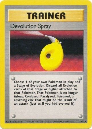 1999 Pokemon Base Set 072/102 Devolution Spray Rare