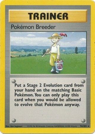 1999 Pokemon Base Set 076/102 Pokemon Breeder Rare
