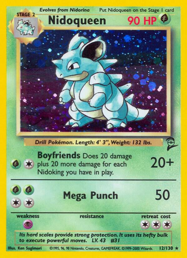2000 Pokemon Base Set 2 012/130 Nidoqueen Holo Rare