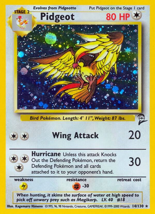 2000 Pokemon Base Set 2 014/130 Pidgeot Holo Rare