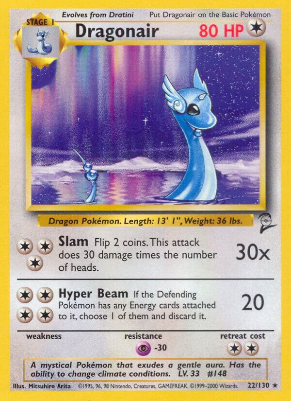 2000 Pokemon Base Set 2 022/130 Dragonair Rare