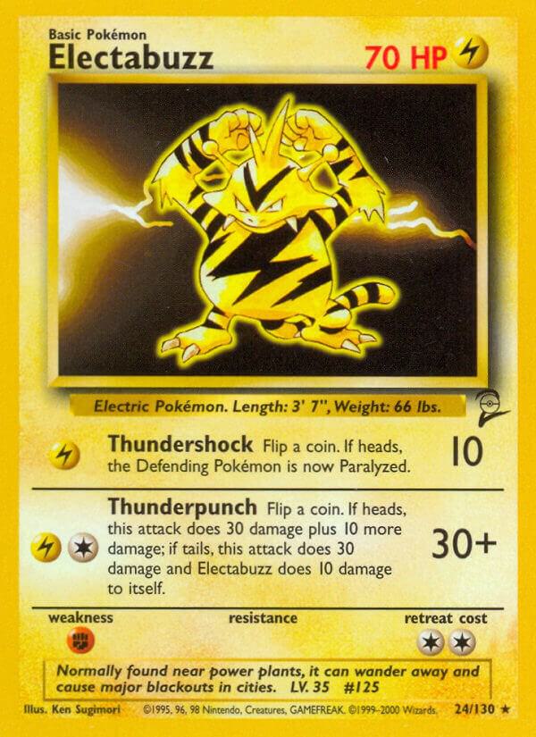 2000 Pokemon Base Set 2 024/130 Electabuzz Rare