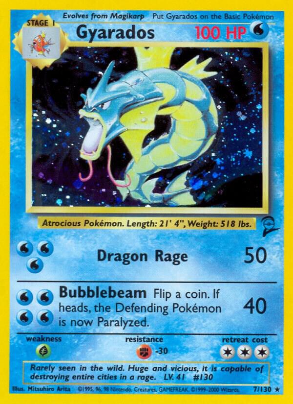 2000 Pokemon Base Set 2 007/130 Gyarados Holo Rare