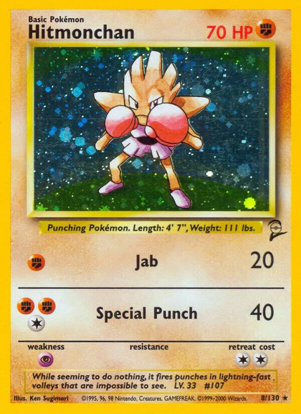 2000 Pokemon Base Set 2 008/130 Hitmonchan Holo Rare