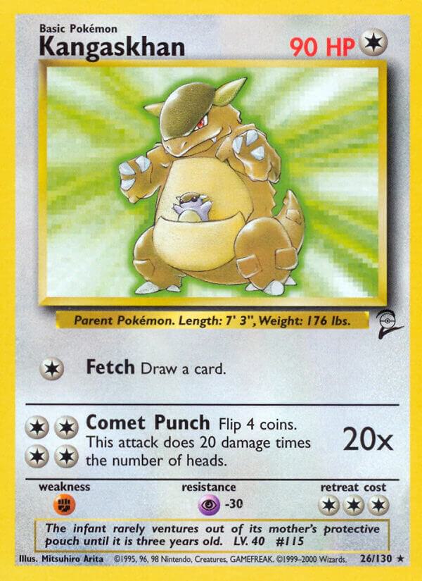2000 Pokemon Base Set 2 026/130 Kangaskhan Rare
