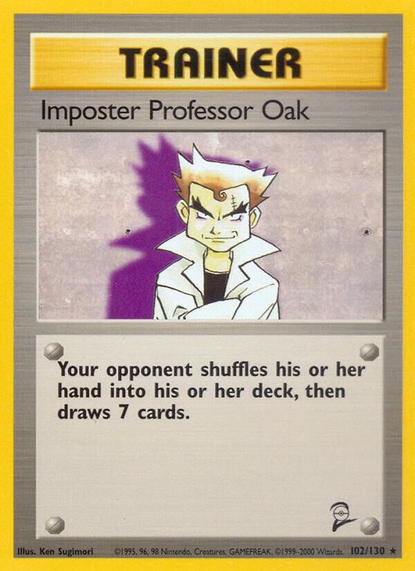 2000 Pokemon Base Set 2 102/130 Imposter Professor Oak Rare