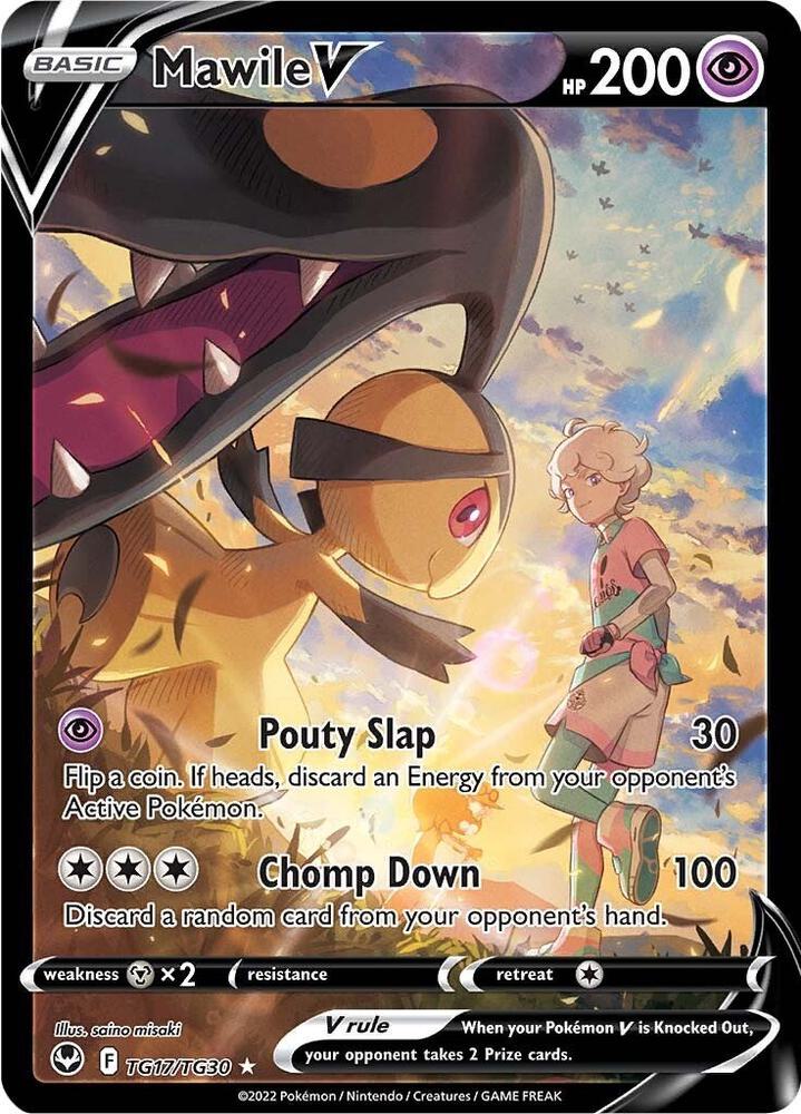 2022 Pokemon SWSH12: Silver Tempest Trainer Gallery TG17/TG30 Mawile V Ultra Rare