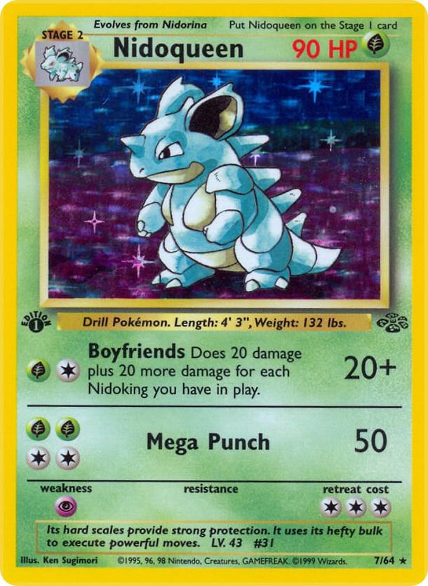 1999 Pokemon Jungle 07/64 Nidoqueen (7) Holo Rare