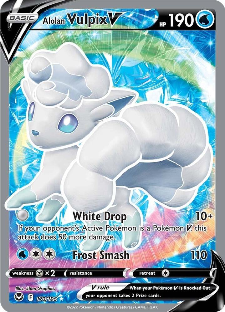 2022 Pokemon SWSH12: Silver Tempest 173/195 Alolan Vulpix V (Full Art) Ultra Rare