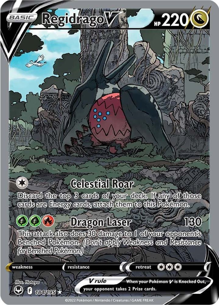 2022 Pokemon SWSH12: Silver Tempest 184/195 Regidrago V (Alternate Full Art) Ultra Rare
