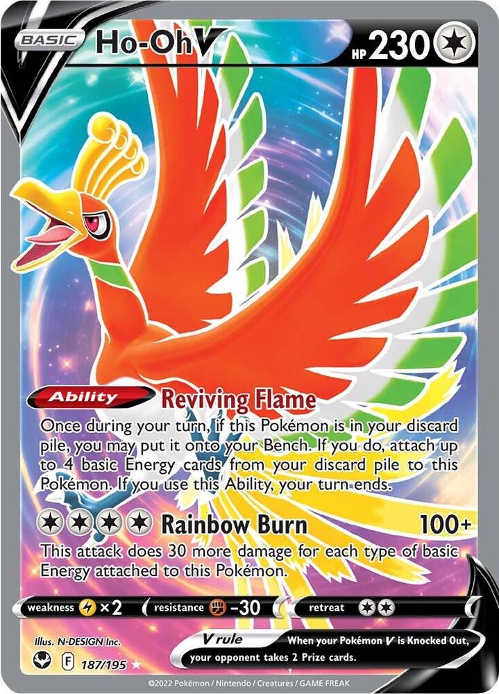 2022 Pokemon SWSH12: Silver Tempest 187/195 Ho-Oh V (Full Art) Ultra Rare