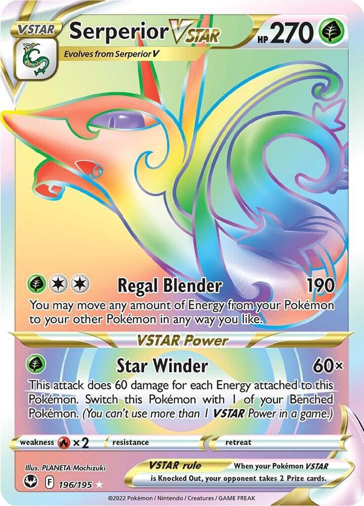 2022 Pokemon SWSH12: Silver Tempest 196/195 Serperior VSTAR (Secret) Secret Rare