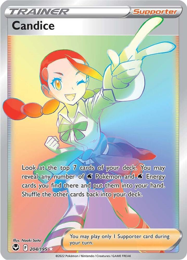 2022 Pokemon SWSH12: Silver Tempest 204/195 Candice (Secret) Secret Rare