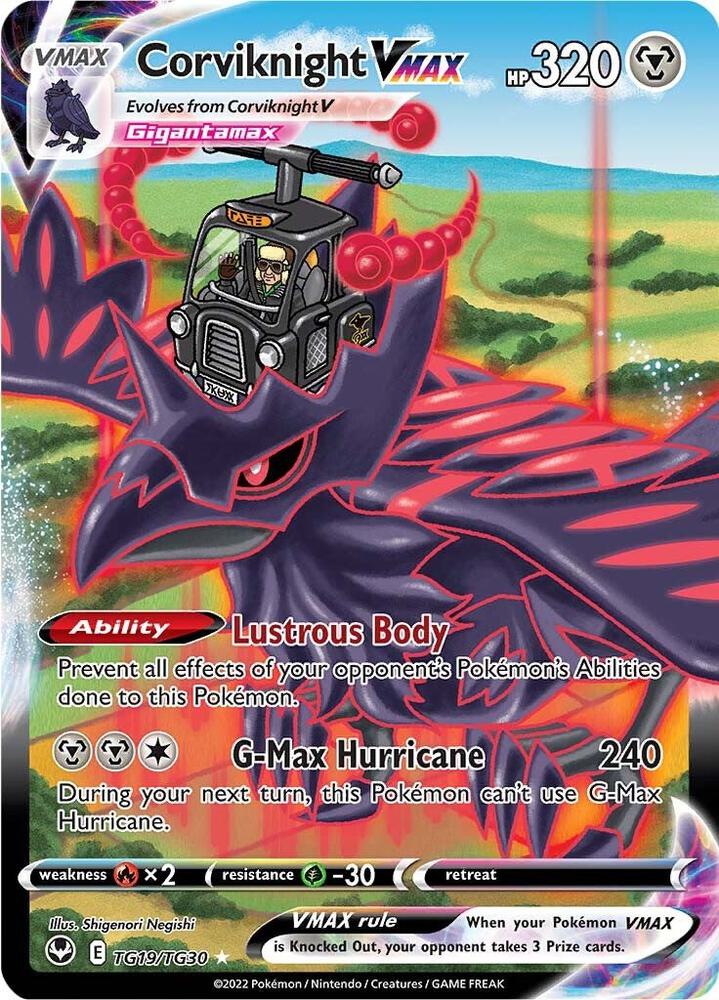 2022 Pokemon SWSH12: Silver Tempest Trainer Gallery TG19/TG30 Corviknight VMAX Ultra Rare