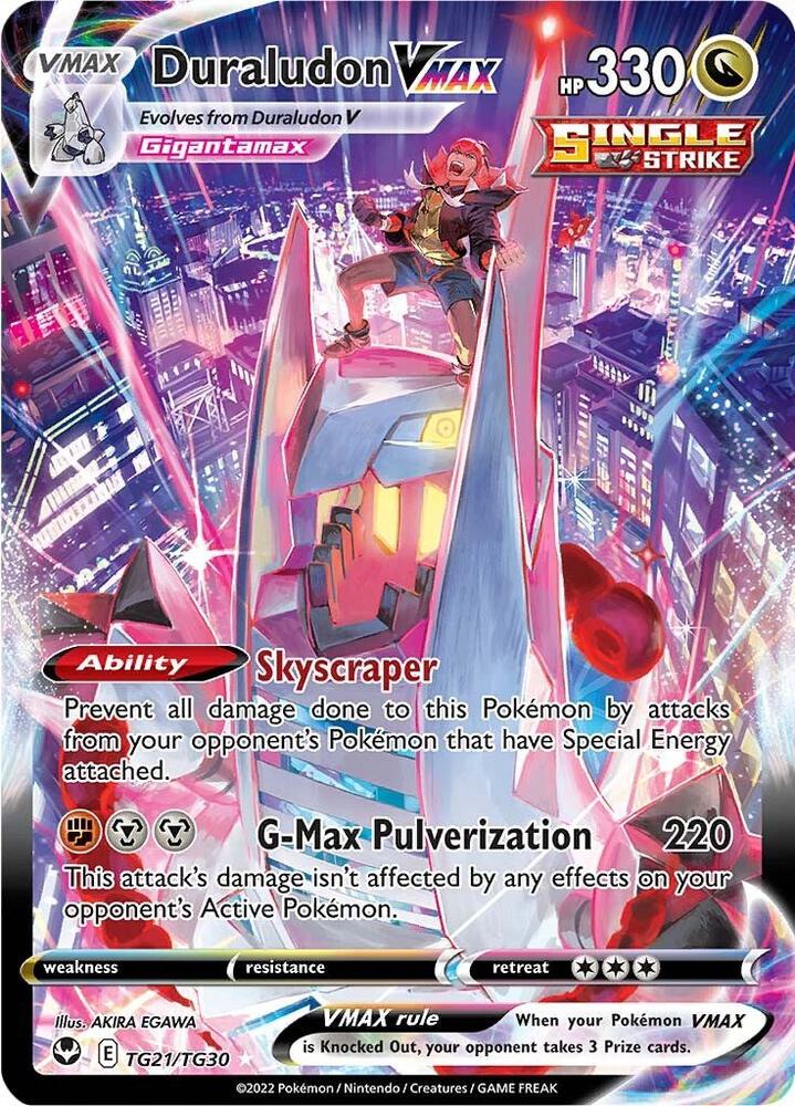 2022 Pokemon SWSH12: Silver Tempest Trainer Gallery TG21/TG30 Duraludon VMAX Ultra Rare
