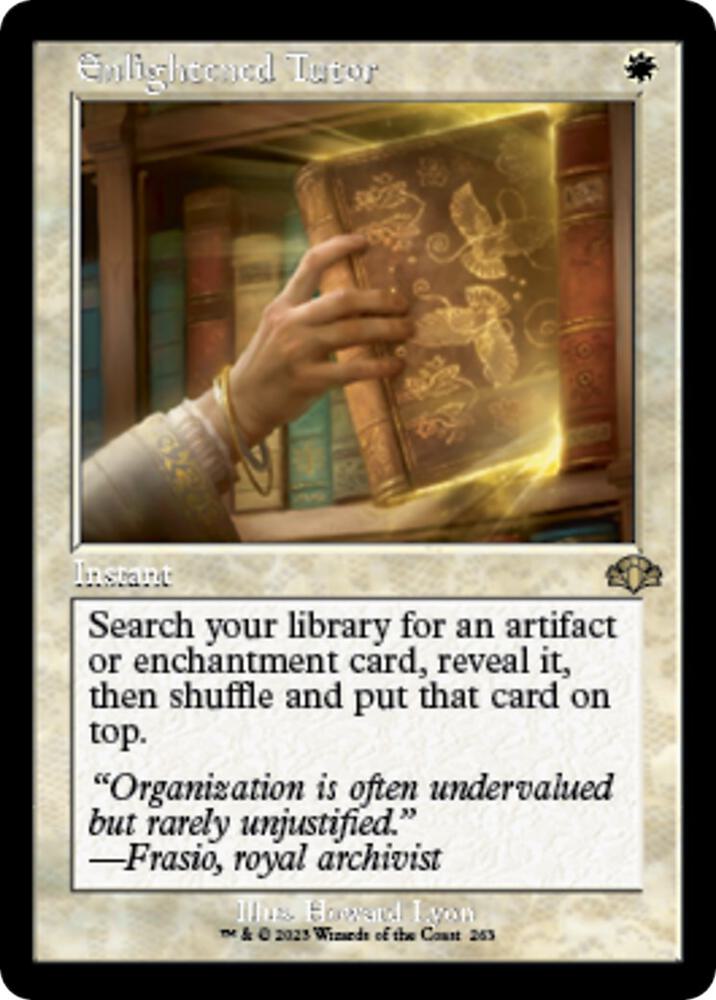 MTG Dominaria Remastered 263 Enlightened Tutor (Retro Frame) R NM