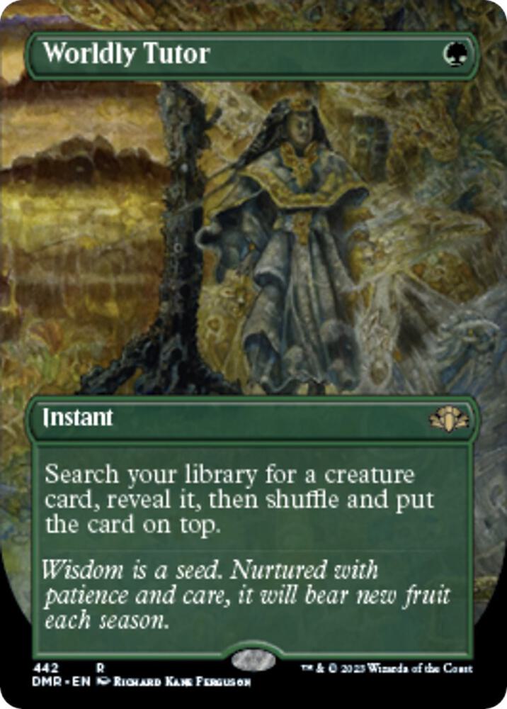 MTG Dominaria Remastered 442 Worldly Tutor (Borderless) R NM