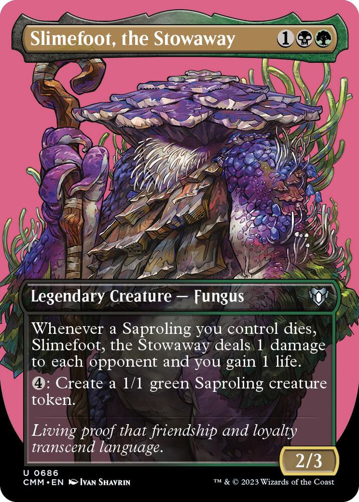 Slimefoot, the Stowaway 686/451 (Commander Masters)  - Borderless Foil