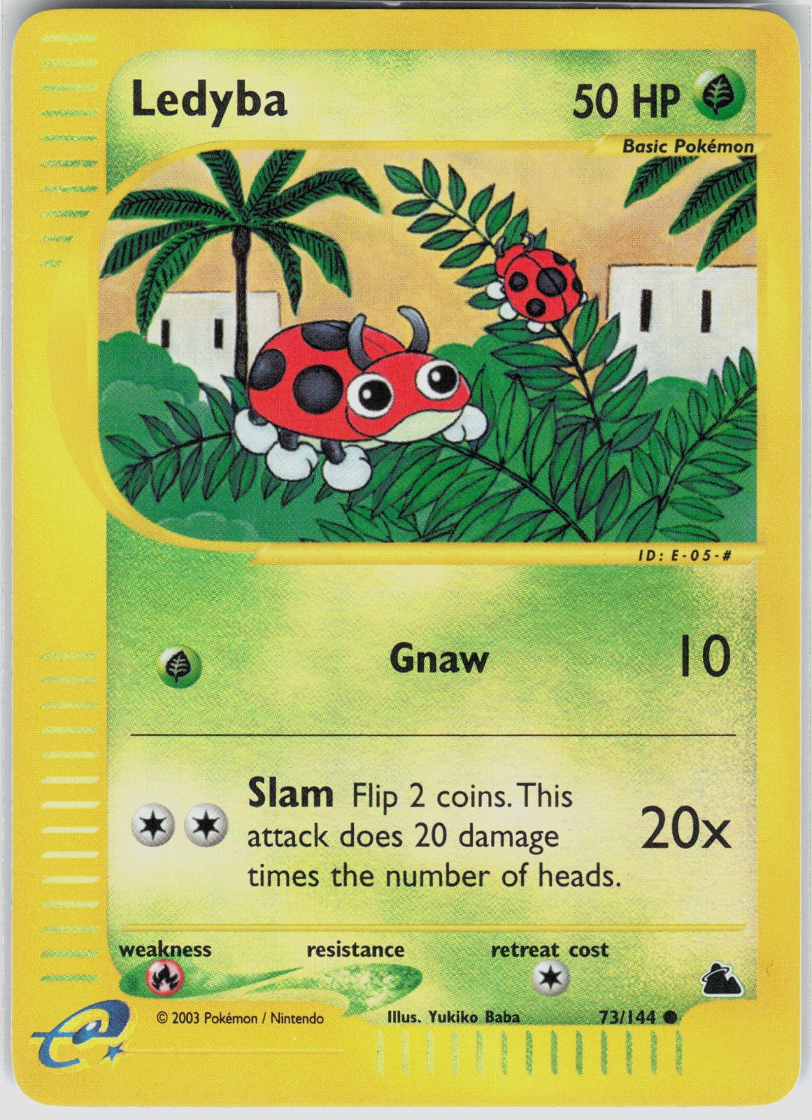 2003 Pokemon Skyridge 073/144 Ledyba Common Reverse Foil LP