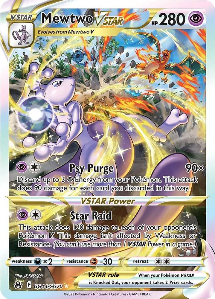 2023 Pokemon Crown Zenith: Galarian Gallery GG44/GG70 Mewtwo VSTAR Ultra Rare