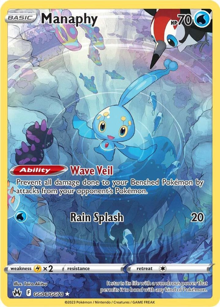 2023 Pokemon Crown Zenith: Galarian Gallery GG06/GG70 Manaphy Ultra Rare