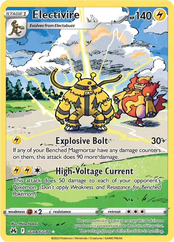 2023 Pokemon Crown Zenith: Galarian Gallery GG08/GG70 Electivire Ultra Rare