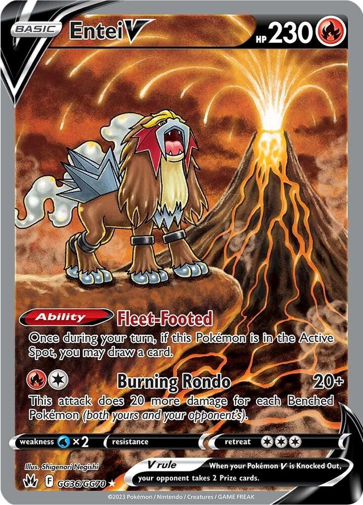 2023 Pokemon Crown Zenith: Galarian Gallery GG36/GG70 Entei V Ultra Rare