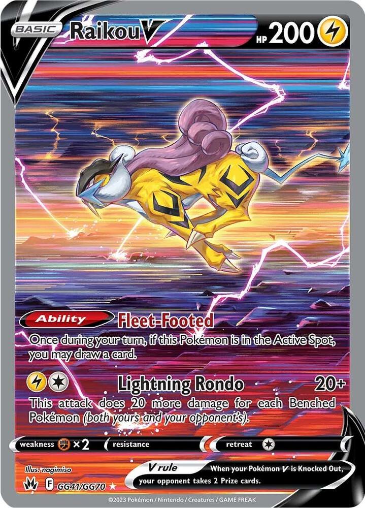 2023 Pokemon Crown Zenith: Galarian Gallery GG41/GG70 Raikou V Ultra Rare
