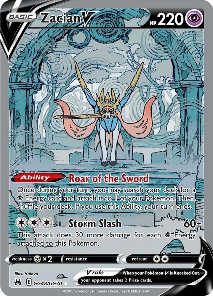 2023 Pokemon Crown Zenith: Galarian Gallery GG48/GG70 Zacian V Ultra Rare
