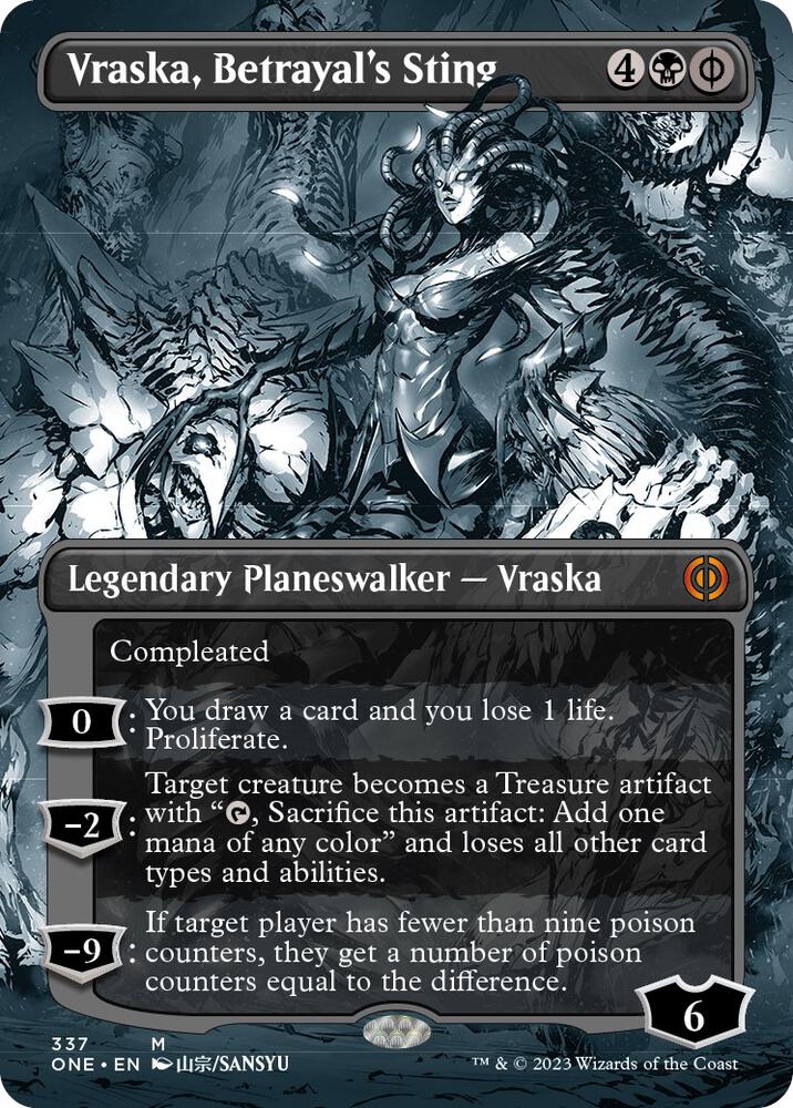 MTG Phyrexia All Will Be One 337 Vraska, Betrayal's Sting (Borderless) M NM Foil