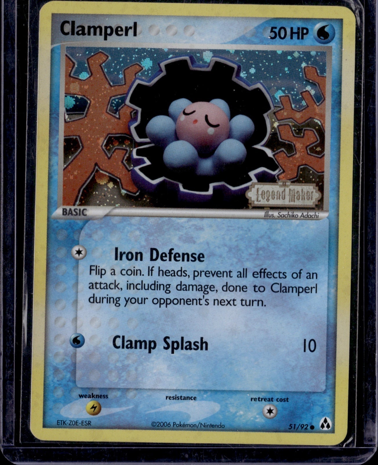 2006 Pokemon Legend Maker 51/92 Clamperl Common Reverse Holo Stamp LP