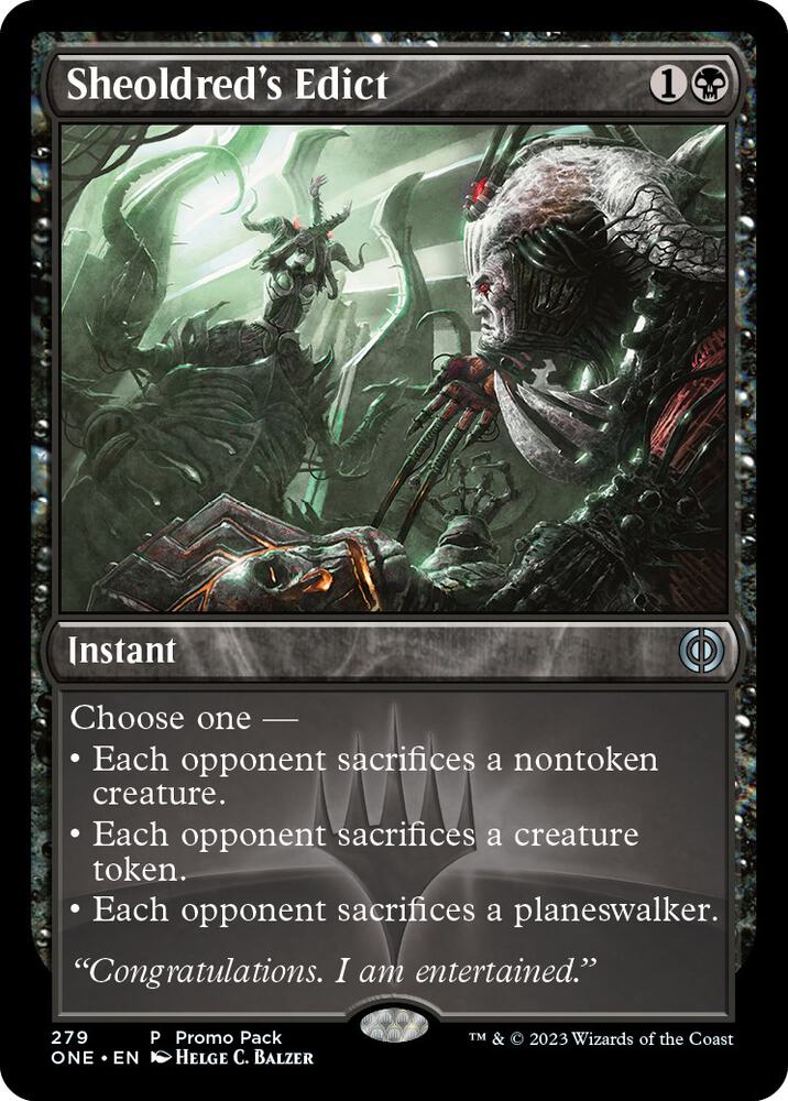 MTG Promo Pack: Phyrexia: All Will Be One 279 Sheoldred's Edict P NM Foil