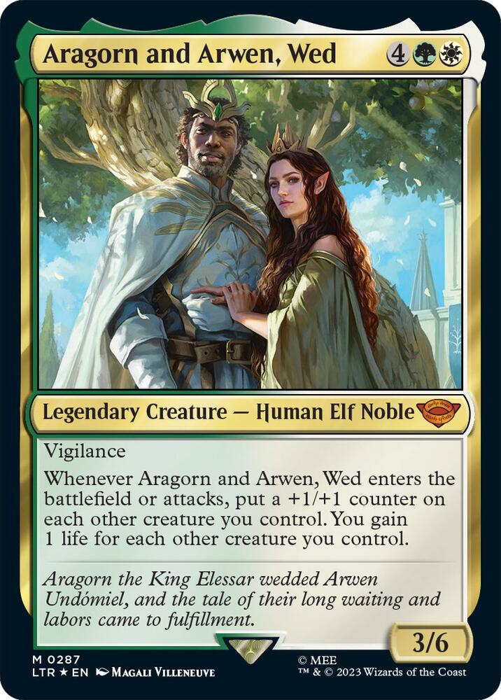 MTG Universes Beyond: The Lord of the Rings: Tales of Middle-earth 287 Aragorn and Arwen, Wed M NM Foil