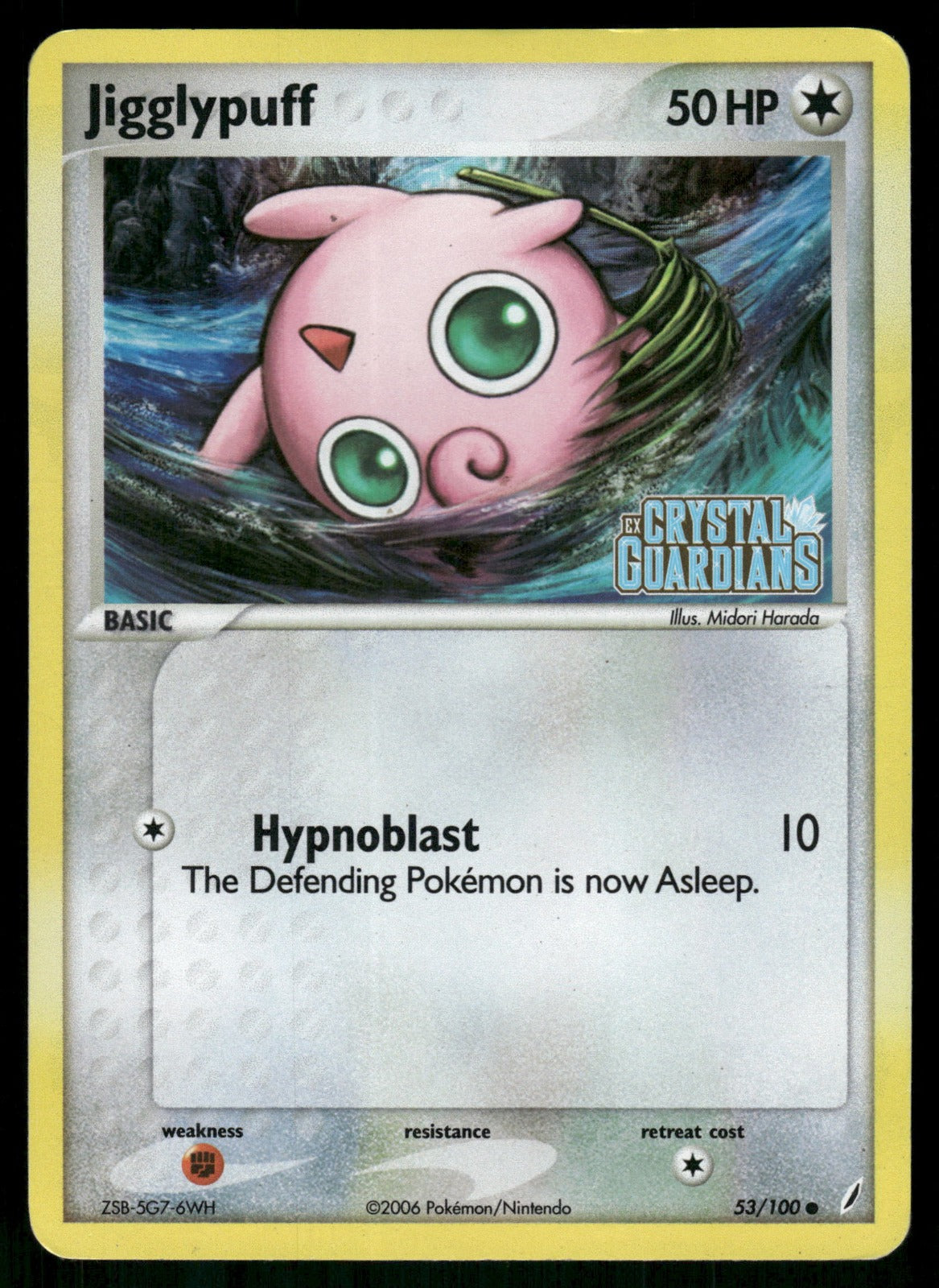2006 Pokemon Crystal Guardians 53/100 Jigglypuff Common Reverse Foil Stamped