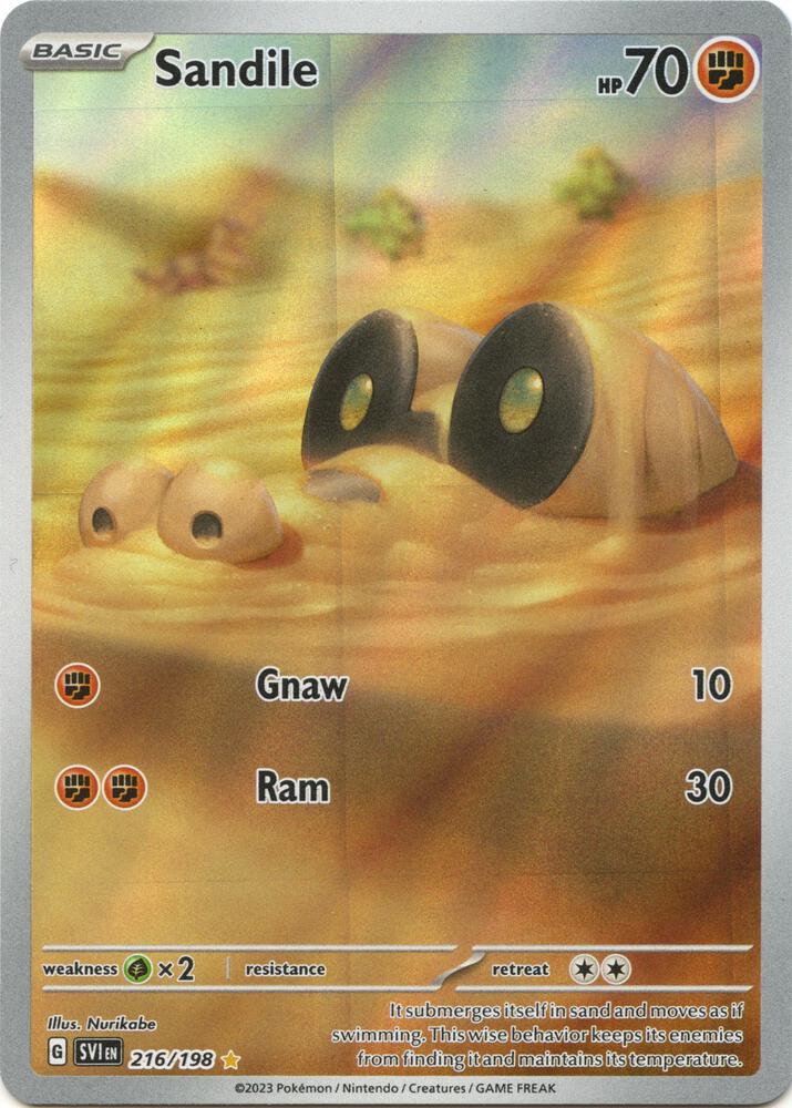 2023 Pokemon SV01: Scarlet & Violet Base Set Sandile - 216/198 Illustration Rare