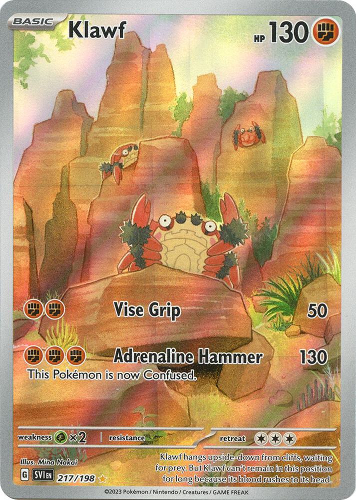 2023 Pokemon SV01: Scarlet & Violet Base Set Klawf - 217/198 Illustration Rare