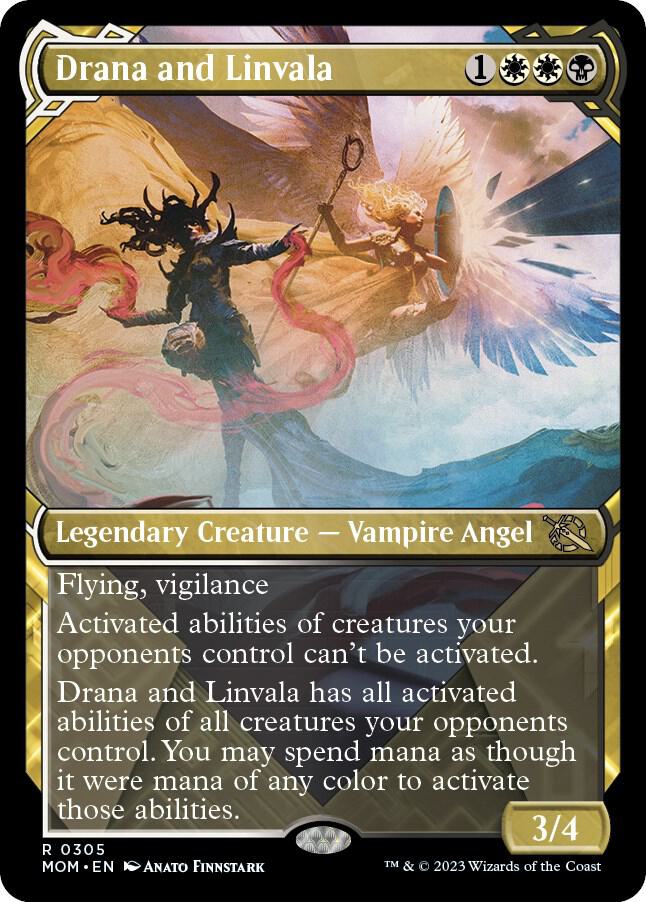 MTG March of the Machine 305 Drana and Linvala (Showcase) R NM