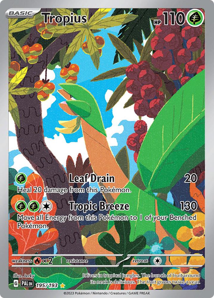 2023 Pokemon SV02: Paldea Evolved Tropius - 195/193 Illustration Rare