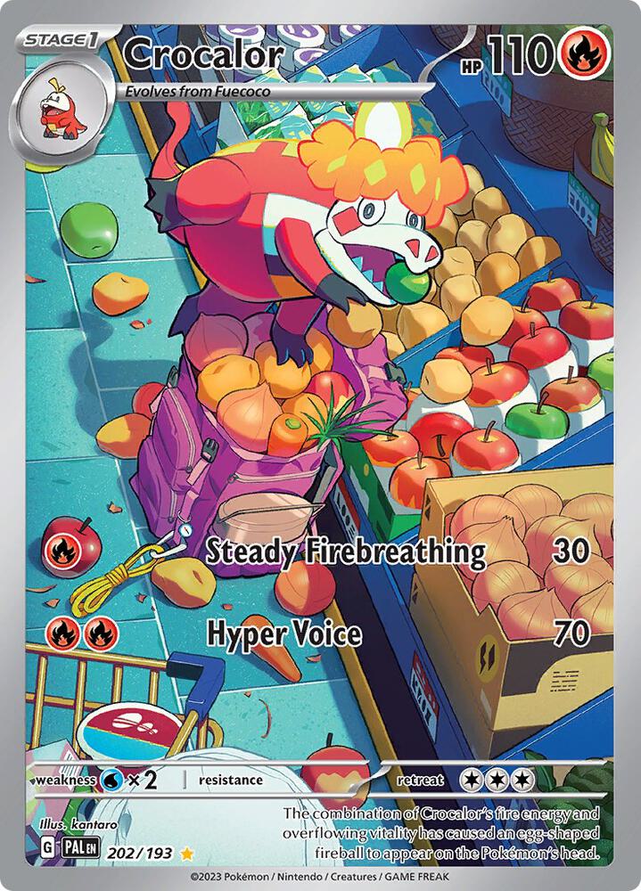 2023 Pokemon SV02: Paldea Evolved Crocalor - 202/193 Illustration Rare