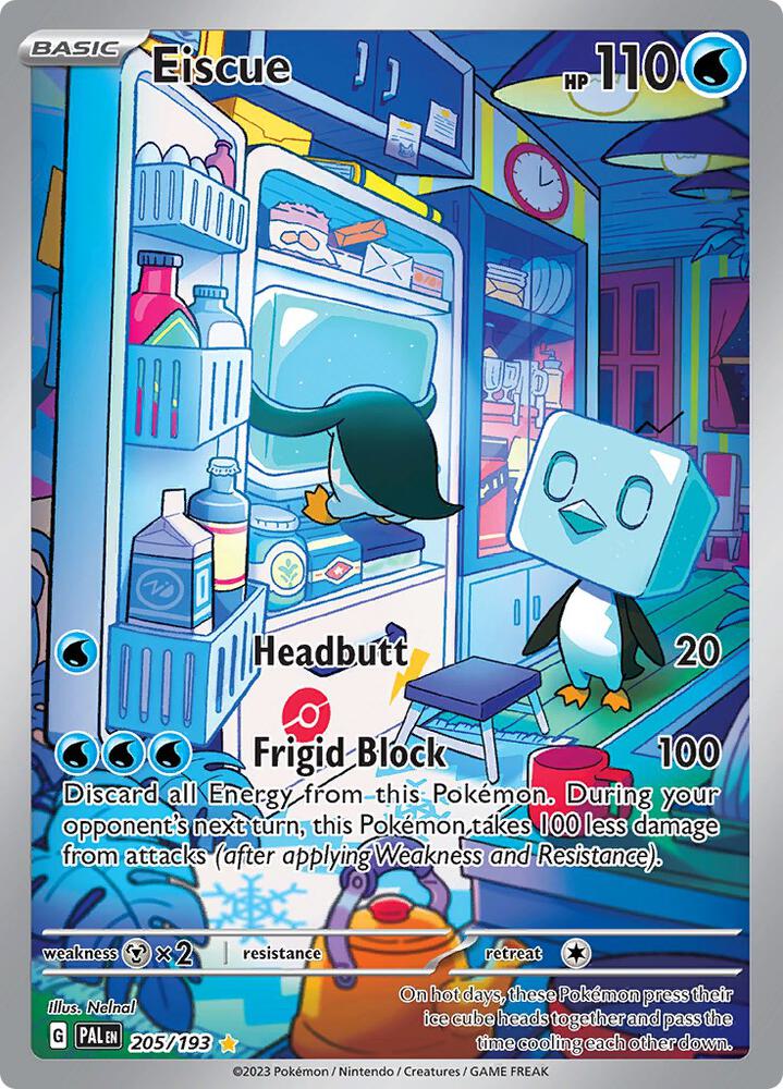 2023 Pokemon SV02: Paldea Evolved Eiscue - 205/193 Illustration Rare