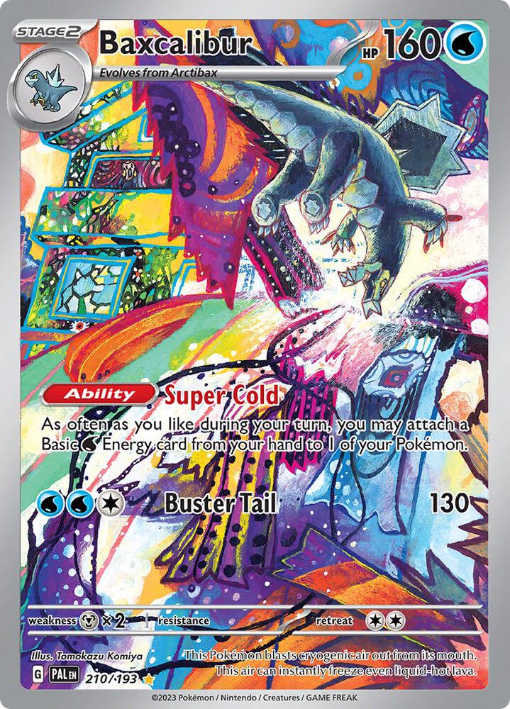 2023 Pokemon SV02: Paldea Evolved Baxcalibur - 210/193 Illustration Rare
