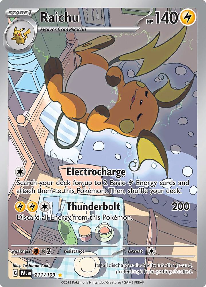 2023 Pokemon SV02: Paldea Evolved Raichu - 211/193 Illustration Rare