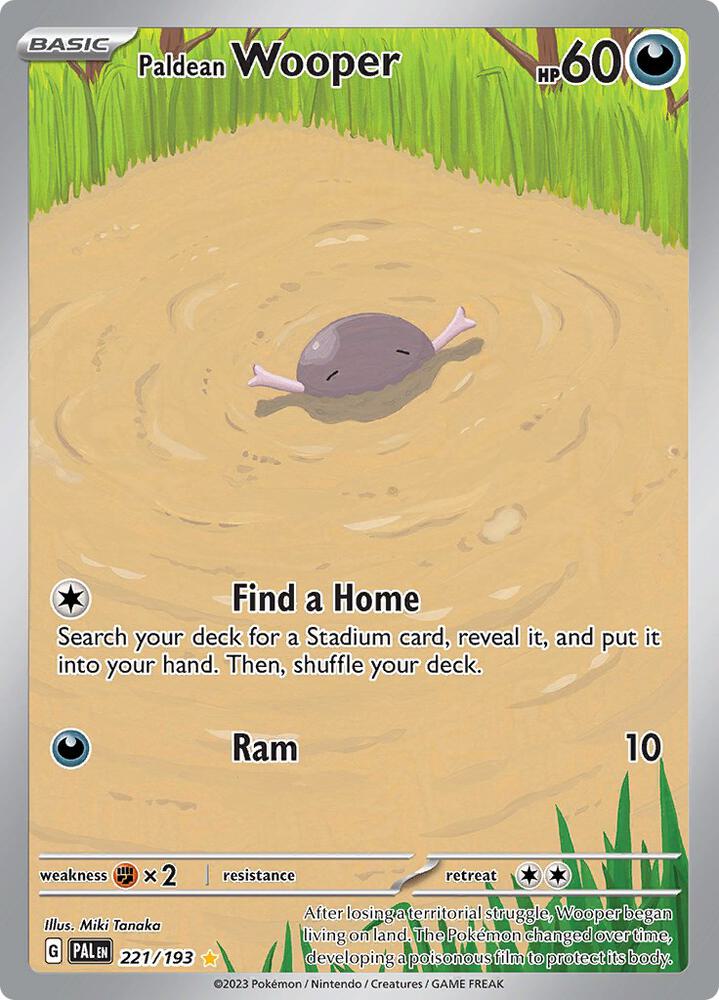2023 Pokemon SV02: Paldea Evolved Paldean Wooper - 221/193 Illustration Rare