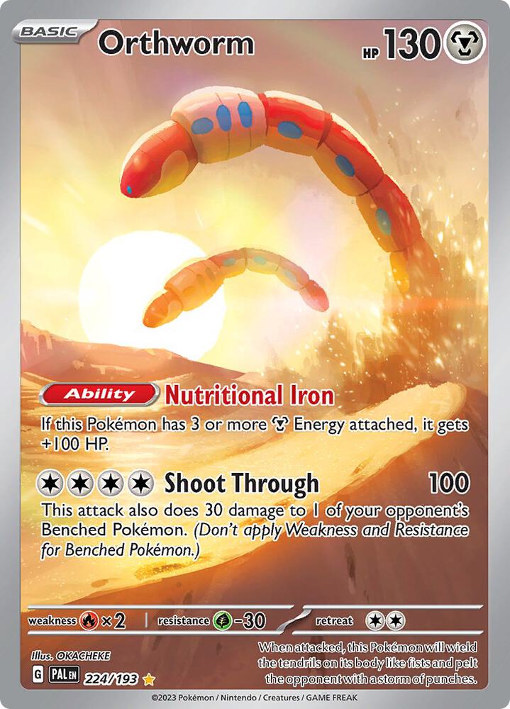 2023 Pokemon SV02: Paldea Evolved Orthworm - 224/193 Illustration Rare