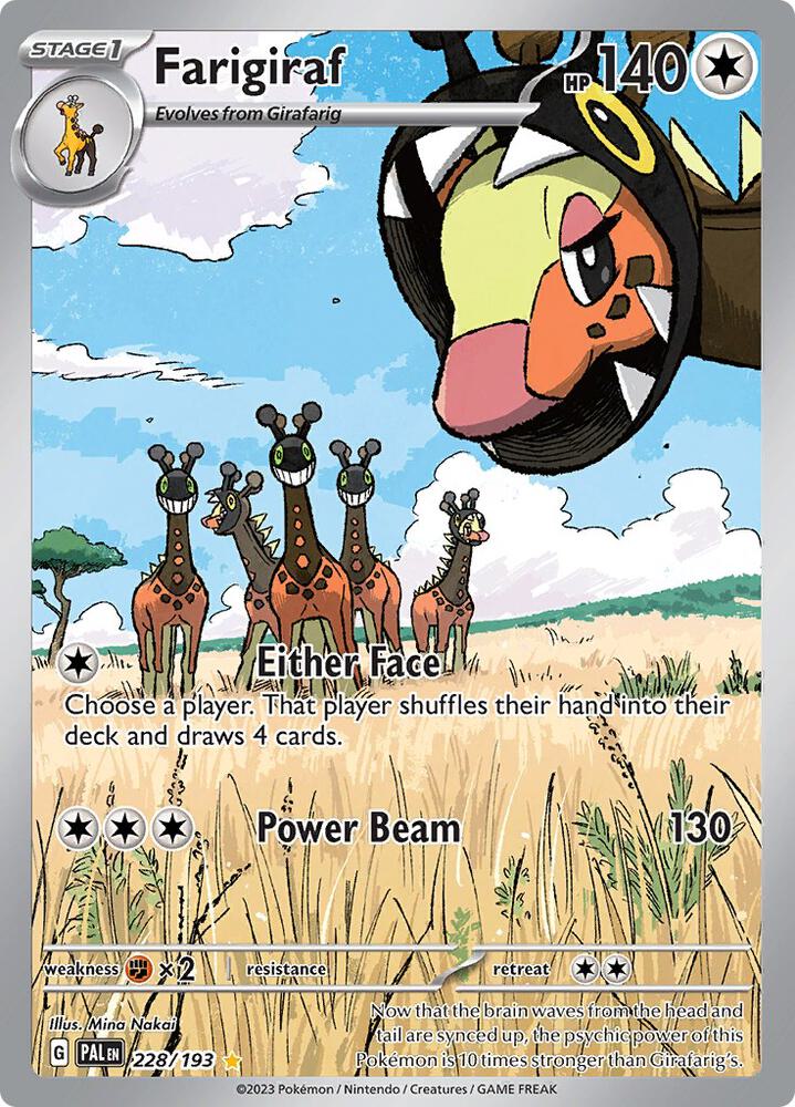 2023 Pokemon SV02: Paldea Evolved Farigiraf - 228/193 Illustration Rare