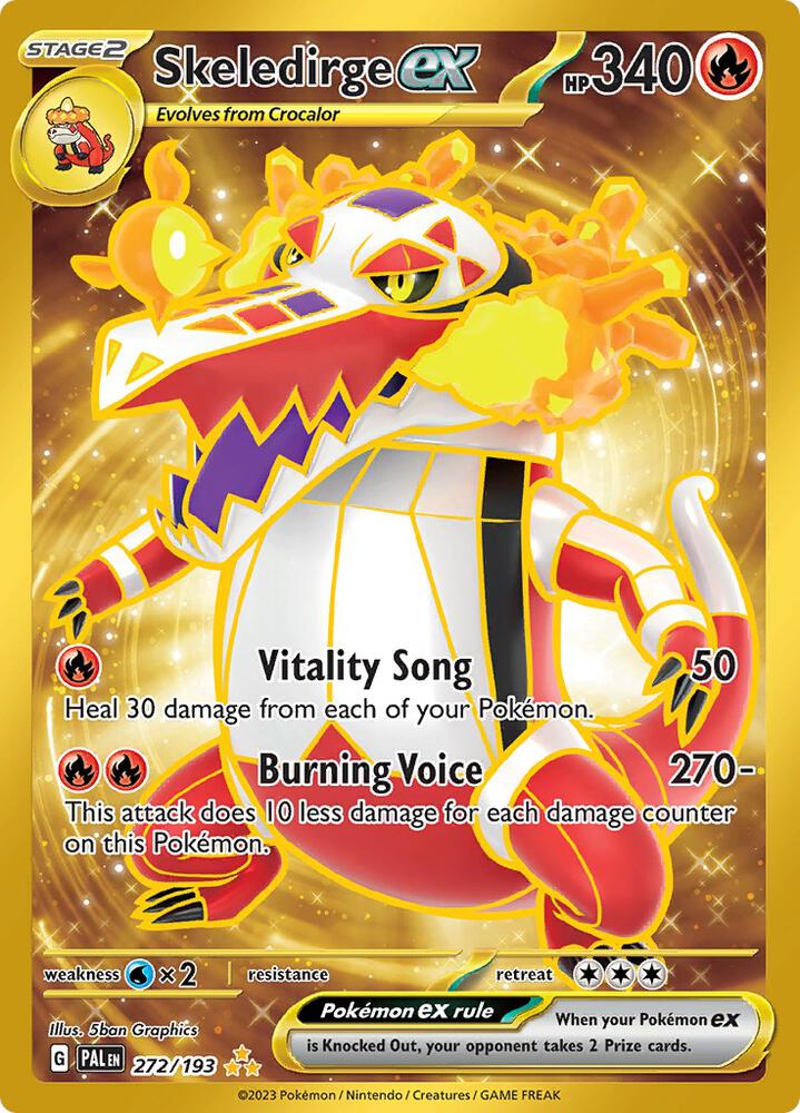 2023 Pokemon SV02: Paldea Evolved Skeledirge ex - 272/193 Hyper Rare