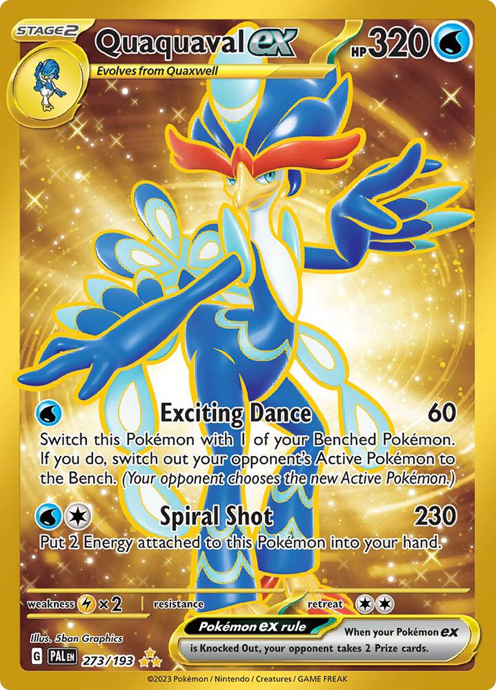 2023 Pokemon SV02: Paldea Evolved Quaquaval ex - 273/193 Hyper Rare