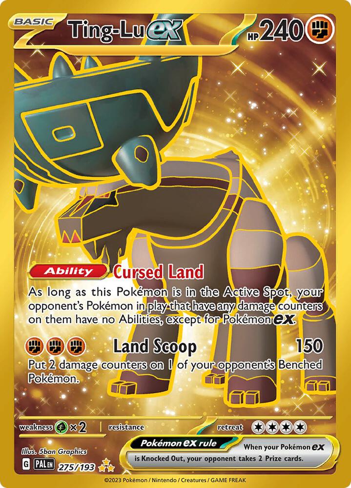 2023 Pokemon SV02: Paldea Evolved Ting-Lu ex - 275/193 Hyper Rare