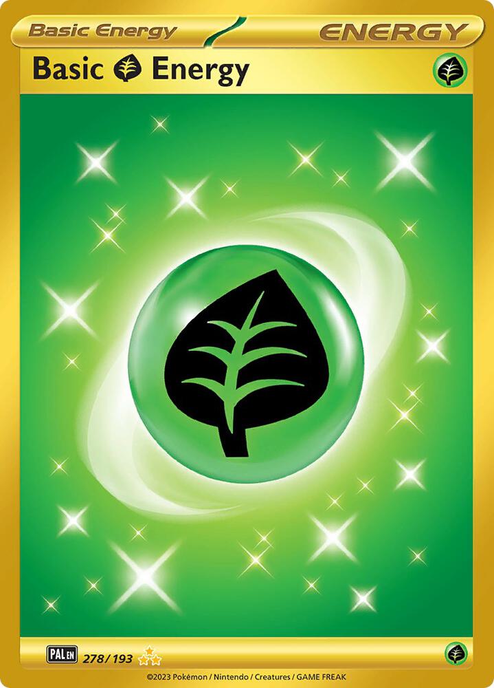 2023 Pokemon SV02: Paldea Evolved Basic Grass Energy - 278/193 Hyper Rare