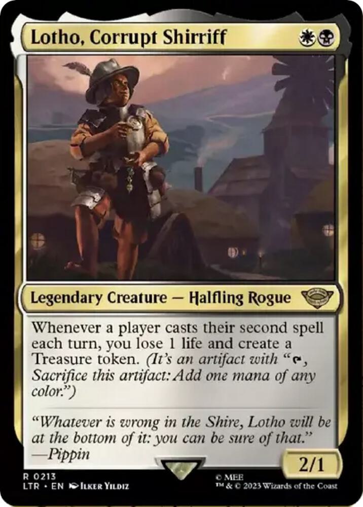 MTG Universes Beyond: The Lord of the Rings: Tales of Middle-earth 213 Lotho, Corrupt Shirriff R NM